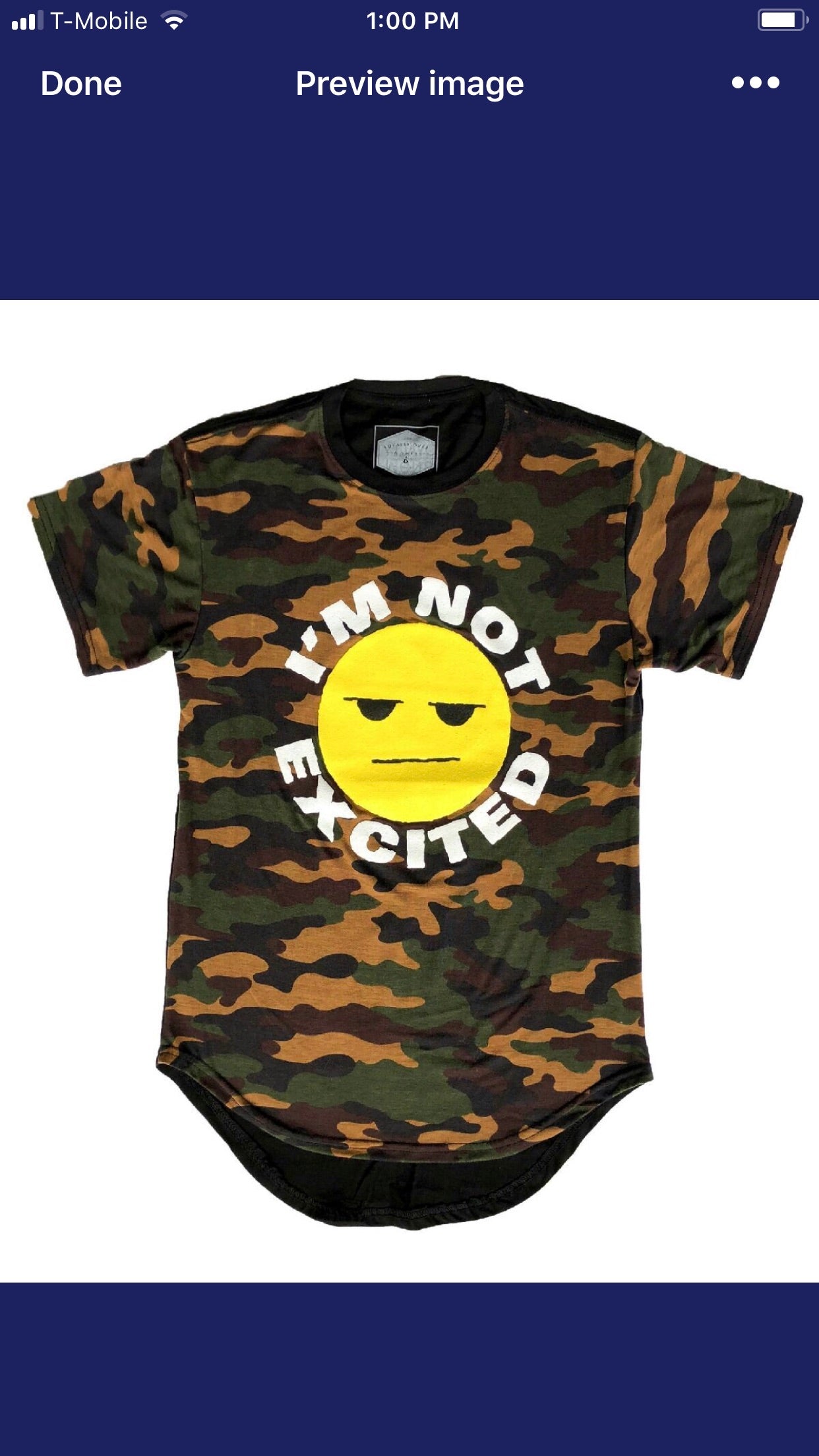 BROWN FATIGUE IM NOT EXCITED SHIRTS