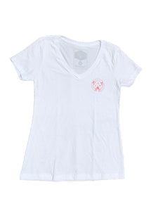 LADIES V NECK NEW LOGO T SHIRTS